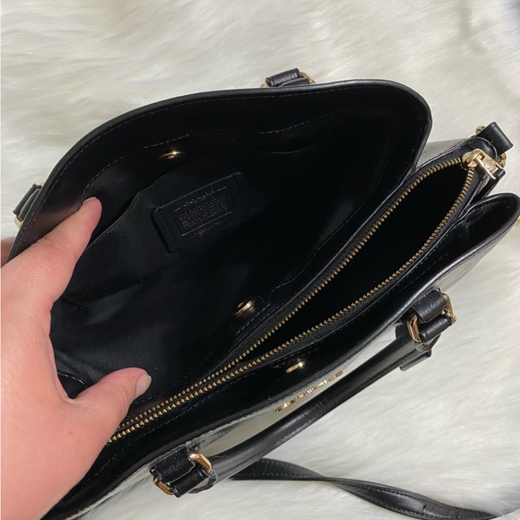 Coach LARGE Sage Carryall Crossbody Satchel Black Patent Leather - Picture 5 of 11